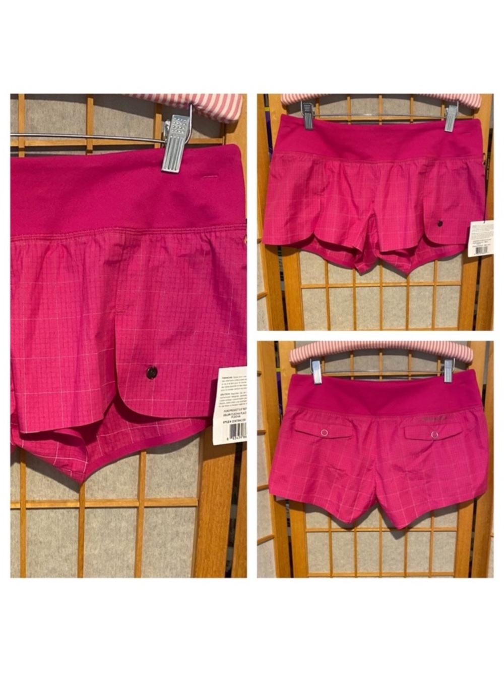 Brooks Pure Project 3.5 Pink Plaid Running Shorts SZ M NWT Athletic Activewear